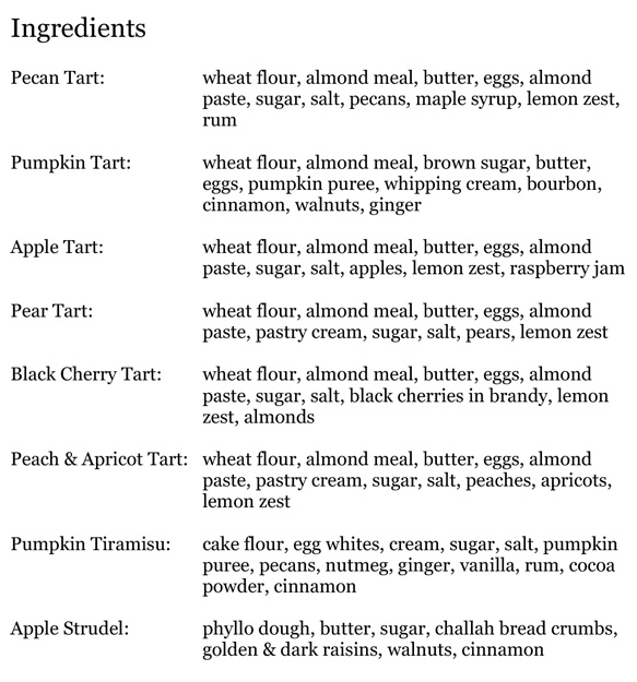 Stella's Bakery > Menu, Specials